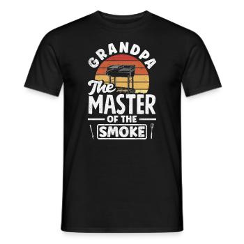 Grandpa The Master Of Smoke Father's Day BBQ - Männer T-Shirt - Schwarz - Vorne - AI Model Male 178 light (178cm)