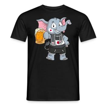Japan Fan Elephant - Men's T-Shirt - black - Front - AI Model Male 178 light (178cm)