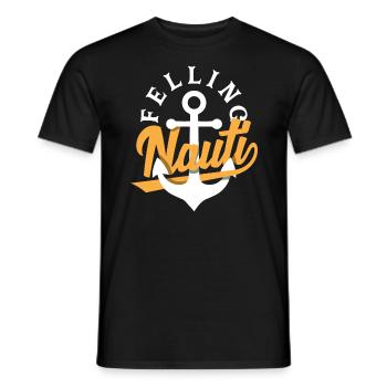 Feeling Nauti for a Seaman Sailor Maritime - Men's T-Shirt - black - Front - AI Model Male 178 light (178cm)