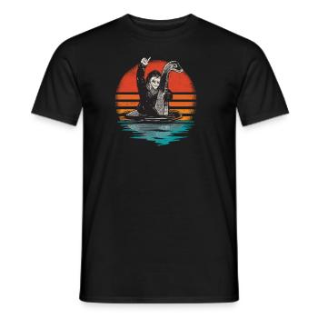 Believe Bigfoot on Nessie for - Men's T-Shirt - black - Front - AI Model Male 178 light (178cm)