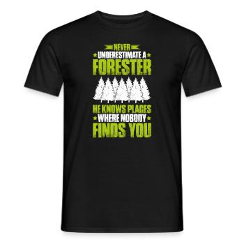 Forestier Forestier Forestier Travailleurs forestiers Forêt - T-shirt homme - noir - Devant - AI Model Male 178 light (178cm)