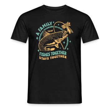 A Family That Fishes Together Stays Together - Men's T-Shirt - black - Front - AI Model Male 178 light (178cm)