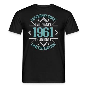 Légendaire depuis Février 1961 édition limitée - T-shirt homme - noir - Devant - AI Model Male 178 light (178cm)