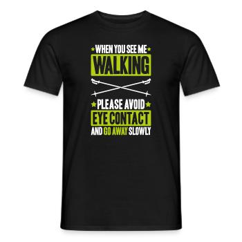 Nordic Walking Nordic Walker Nordic Walken - Men's T-Shirt - black - Front - AI Model Male 178 light (178cm)