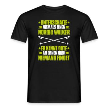 Nordic Walking Nordic Walker Nordic Walken - Männer T-Shirt - Schwarz - Vorne - AI Model Male 178 light (178cm)
