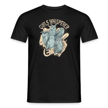 Libérez votre hibou chuchoteur intérieur - T-shirt homme - noir - Devant - AI Model Male 178 light (178cm)