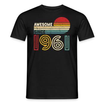 1961 Gift Birthday vintage Spruch - Men's T-Shirt - black - Front - AI Model Male 178 light (178cm)