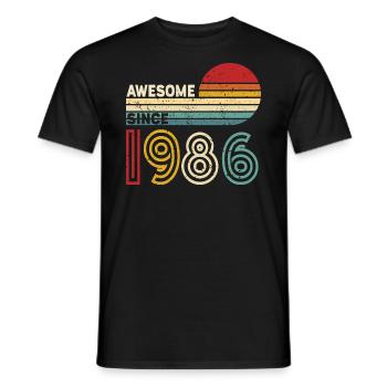 1986 Gift Birthday vintage Spruch - Men's T-Shirt - black - Front - AI Model Male 178 light (178cm)