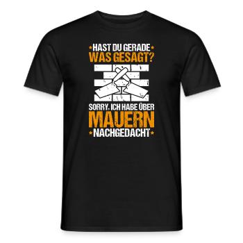 Maurer Maurermeister Mauerwerk Bricklayer Mason - Männer T-Shirt - Schwarz - Vorne - AI Model Male 178 light (178cm)