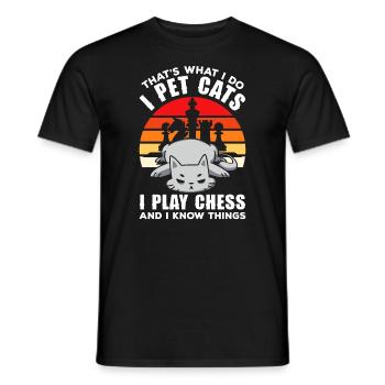 Thats What I Do Pet Cats Play Chess and Know - Men's T-Shirt - black - Front - AI Model Male 178 light (178cm)