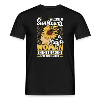 Like A Sunflower A Single Women Shines Bright - Männer T-Shirt - Schwarz - Vorne - AI Model Male 178 light (178cm)