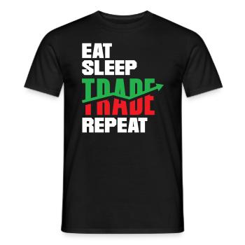 Eat Sleep Trade Repeat Investor Day - Men's T-Shirt - black - Front - AI Model Male 178 light (178cm)