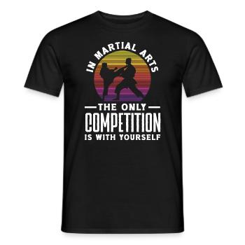 Dans la compétition d’arts martiaux est avec vous-même Jiu - T-shirt homme - noir - Devant - AI Model Male 178 light (178cm)