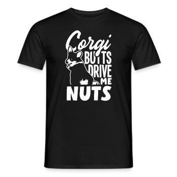 Corgi Butts Drive Me Nuts Corgi Butt Dog Lovers - Men's T-Shirt - black - Front - AI Model Male 178 light (178cm)