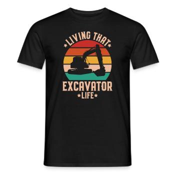Excavator Driver Excavator Operator Heavy Equipment Operator - Men's T-Shirt - black - Front - AI Model Male 178 light (178cm)