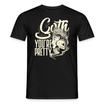 Goth You're Pretty Dark Gothic Pastel Goth - Männer T-Shirt - Schwarz - Vorne - AI Model Male 178 light (178cm)
