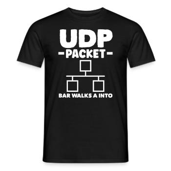 La barre de paquets UDP entre A dans l’administrateur réseau - T-shirt homme - noir - Devant - AI Model Male 178 light (178cm)