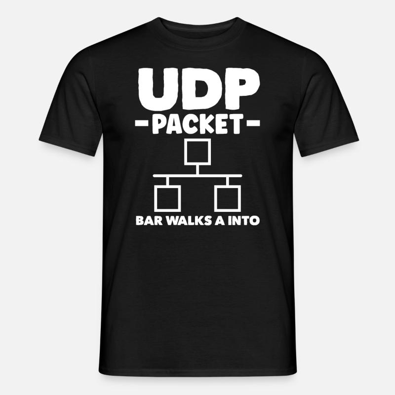 UDP Packet Bar Walks A Into Network Admin - Männer T-Shirt - Schwarz