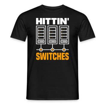 Hittin' Switches Network Admin - Men's T-Shirt - black - Front - AI Model Male 178 light (178cm)