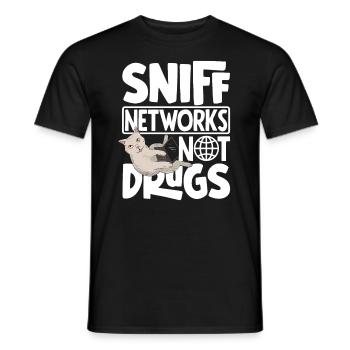 Sniff Networks Not Drugs Network Admin - Men's T-Shirt - black - Front - AI Model Male 178 light (178cm)