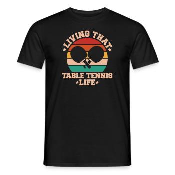 Tischtennis Ping Pong Pingpong Table Tennis - Men's T-Shirt - black - Front - AI Model Male 178 light (178cm)