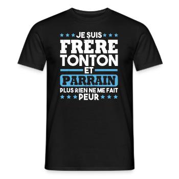 Frère tonton et Parrain - T-shirt homme - noir - Devant - AI Model Male 178 light (178cm)