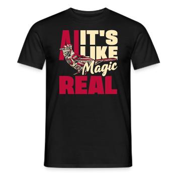Ai c’est comme de la magie mais de l’informatique réelle - T-shirt homme - noir - Devant - AI Model Male 178 light (178cm)