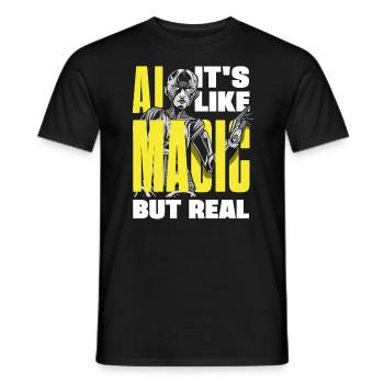 Ai c’est comme de la magie mais de l’informatique réelle - T-shirt homme - noir - Devant - AI Model Male 178 light (178cm)