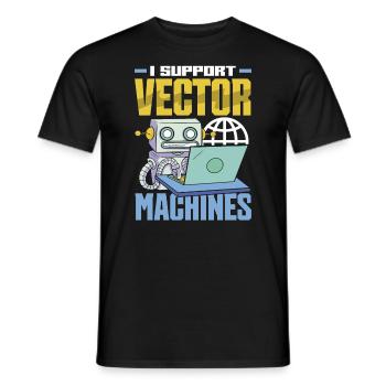 I Support Vector Machines Retro Data Science - Men's T-Shirt - black - Front - AI Model Male 178 light (178cm)