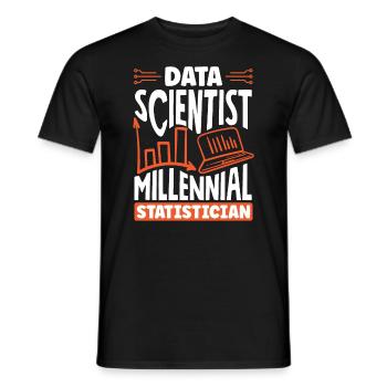 Data Scientist Millennial Statistician - Männer T-Shirt - Schwarz - Vorne - AI Model Male 178 light (178cm)