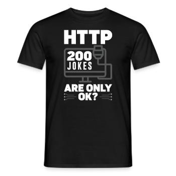 HTTP 200 Jokes Are Only Ok? Network Admin - Men's T-Shirt - black - Front - AI Model Male 178 light (178cm)