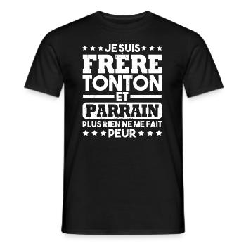 Frère tonton et Parrain - T-shirt homme - noir - Devant - AI Model Male 178 light (178cm)