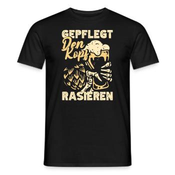 Geplegt den Kopf rasieren Biertrinker & Bier - Männer T-Shirt - Schwarz - Vorne - AI Model Male 178 light (178cm)