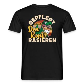 Geplegt den Kopf rasieren Biertrinker & Bier - Männer T-Shirt - Schwarz - Vorne - AI Model Male 178 light (178cm)