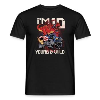 10e anniversaire Enfants Monster Dino Truck Je suis - T-shirt homme - noir - Devant - AI Model Male 178 light (178cm)