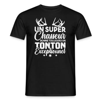 Un super chasseur donne un tonton exceptionnel - T-shirt homme - noir - Devant - AI Model Male 178 light (178cm)