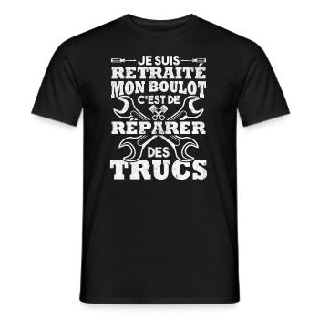 Retraité mon boulot est de réparer des trucs - T-shirt homme - noir - Devant - AI Model Male 178 light (178cm)