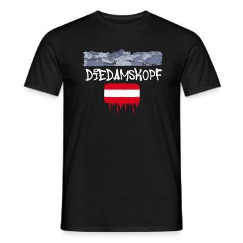 diedamskopf,mountain,mountains,austria,ski area,skiing - Men's T-Shirt - black - Front - AI Model Male 178 light (178cm)