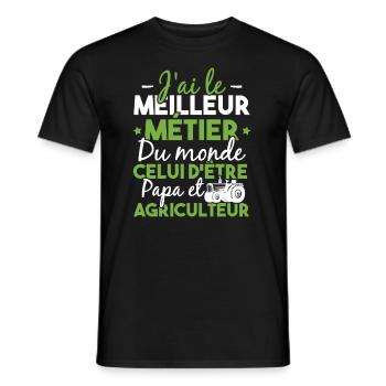Papa et Agriculteur - Humour papa agriculteur - T-shirt homme - noir - Devant - AI Model Male 178 light (178cm)