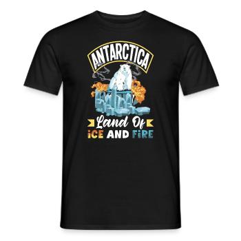 Antarctica land of fire and ice Expedition - Men's T-Shirt - black - Front - AI Model Male 178 light (178cm)