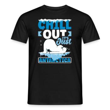 Chill out it's just Antarctica - Männer T-Shirt - Schwarz - Vorne - AI Model Male 178 light (178cm)