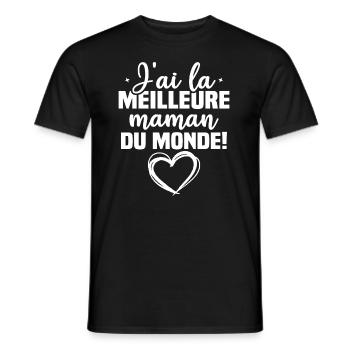 J ai la meilleure maman du monde - T-shirt homme - noir - Devant - AI Model Male 178 light (178cm)