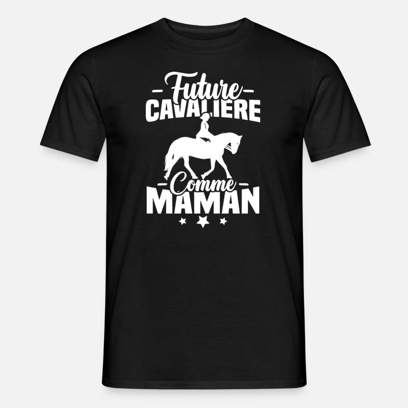 Future cavalière comme maman - T-shirt homme - noir