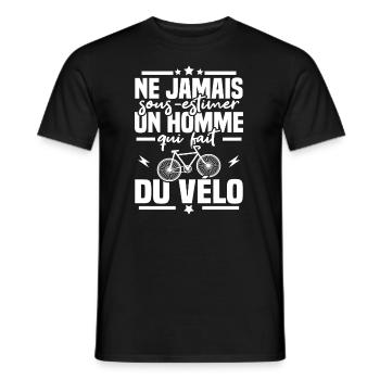 Ne jamais sous-estimer un homme qui fait du vélo - T-shirt homme - noir - Devant - AI Model Male 178 light (178cm)