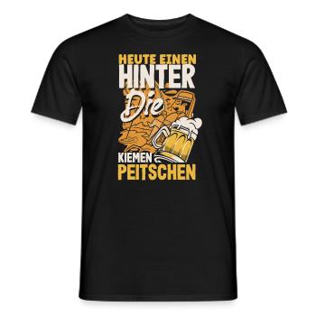 Heute einen hinter die Kiemen peitschen Bier - Männer T-Shirt - Schwarz - Vorne - AI Model Male 178 light (178cm)