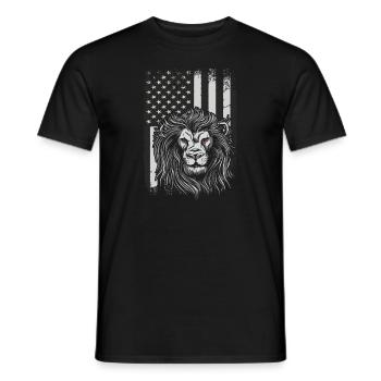 Lion Usa Flag Unleash Your Inner Strength - Men's T-Shirt - black - Front - AI Model Male 178 light (178cm)