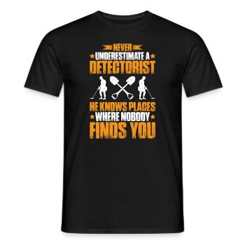Détecteur Sondler Détecteur de métaux - T-shirt homme - noir - Devant - AI Model Male 178 light (178cm)