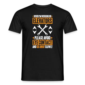Elevator Fitter Elevator Mechanic Elevator Mechanic - Men's T-Shirt - black - Front - AI Model Male 178 light (178cm)
