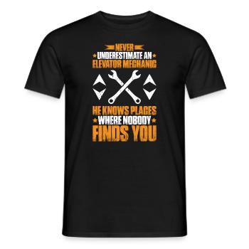 Elevator Fitter Elevator Mechanic Elevator Mechanic - Men's T-Shirt - black - Front - AI Model Male 178 light (178cm)