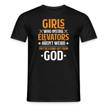 Elevator Fitter Elevator Mechanic Elevator Mechanic - Men's T-Shirt - black - Front - AI Model Male 178 light (178cm)